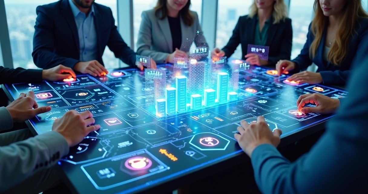 Tabuleiro digital de gamificação com ícones de vendas e prêmios